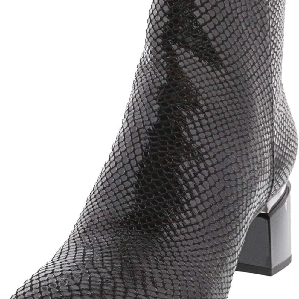 Franco Sarto Black Textured Ankle Boots
